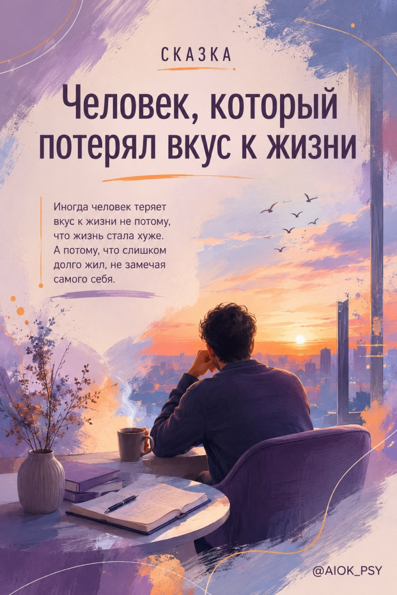 СКАЗКА ДЛЯ ВЗРОСЛЫХ

«Человек, который потерял вкус к...